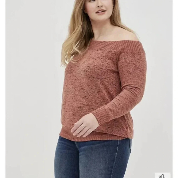 Torrid Super Soft one shoulder long sleeve knit top size 1X J13 - Picture 1 of 7